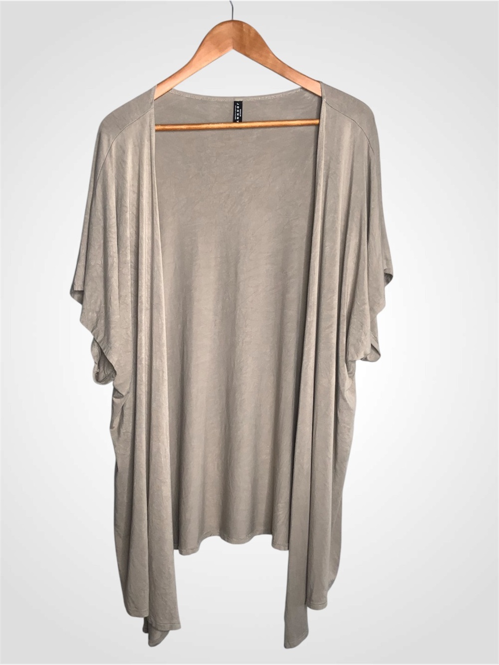 Made by Johnny Open-Front Draped Women's Cardigan in Light Taupe Large